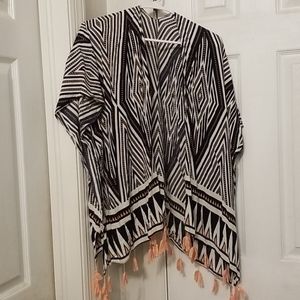 Tribal print Kimono with tassels